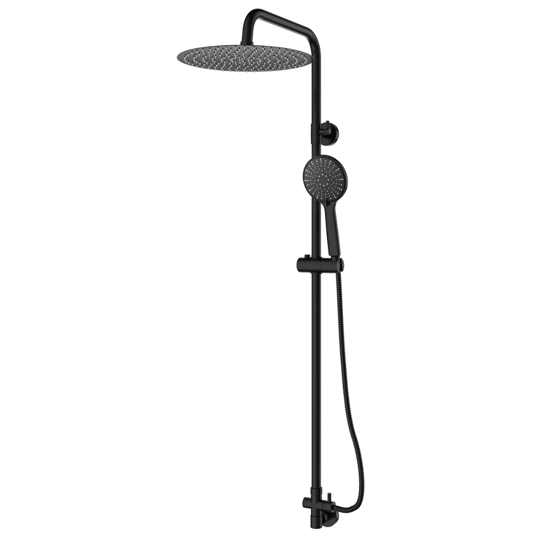 Regenduschset Tyler 30 CM Rund ohne Armatur - Schwarz